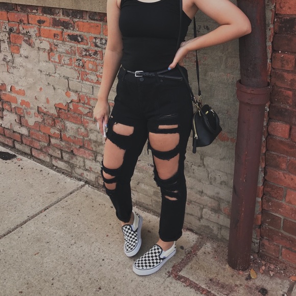 Forever 21 Denim - Forever 21 distressed black jeans